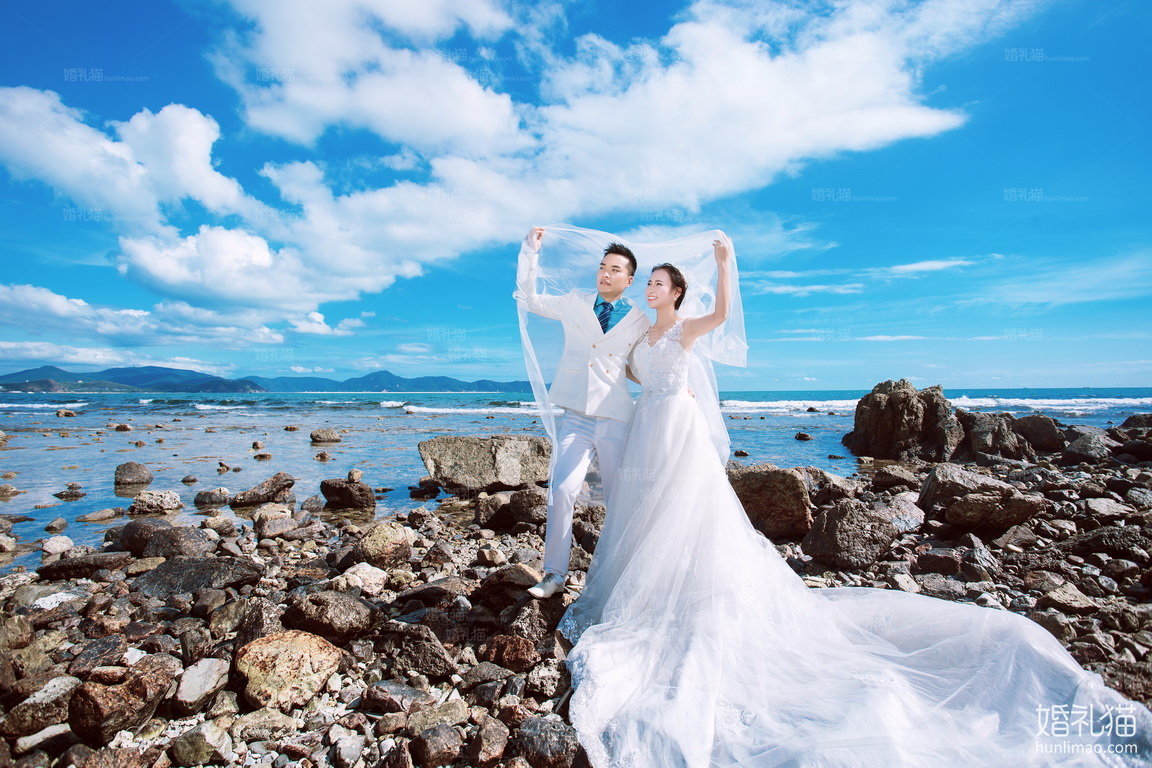 海景结婚照,[海景, 礁石],茂名婚纱照,婚纱照图片